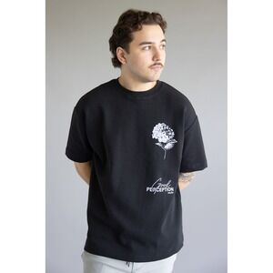 Cactus Man Ricky Singh Relaxed Fit Black Floral Graphic T-Shirt Small